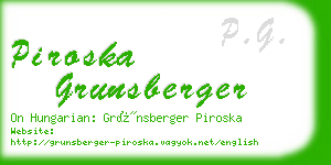 piroska grunsberger business card